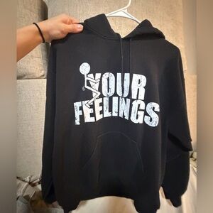 Women’s Black Hoodie with White Graphic